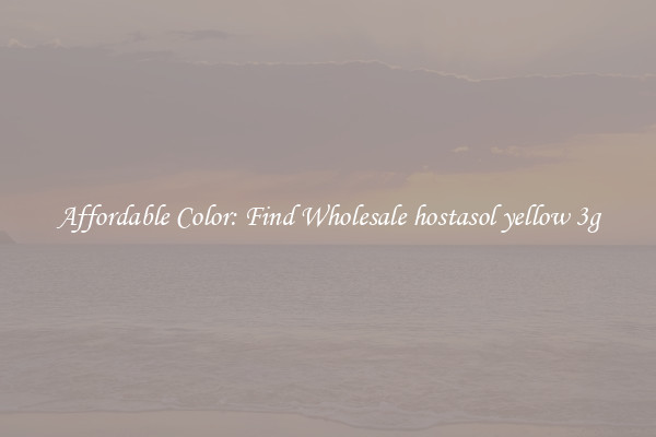 Affordable Color: Find Wholesale hostasol yellow 3g