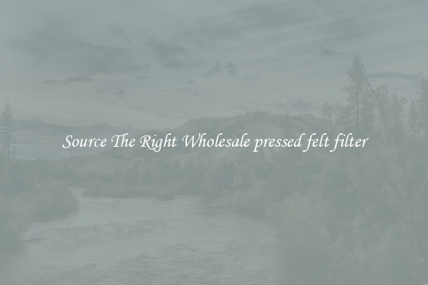 Source The Right Wholesale pressed felt filter
