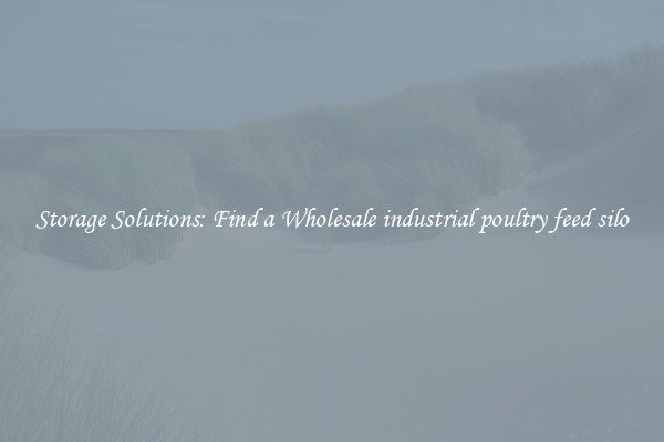 Storage Solutions: Find a Wholesale industrial poultry feed silo