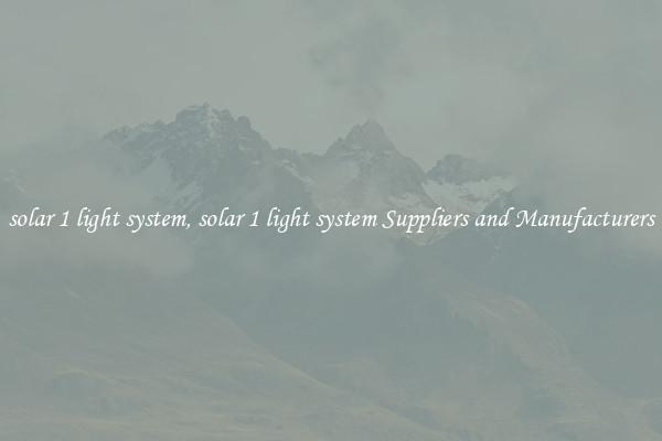 solar 1 light system, solar 1 light system Suppliers and Manufacturers