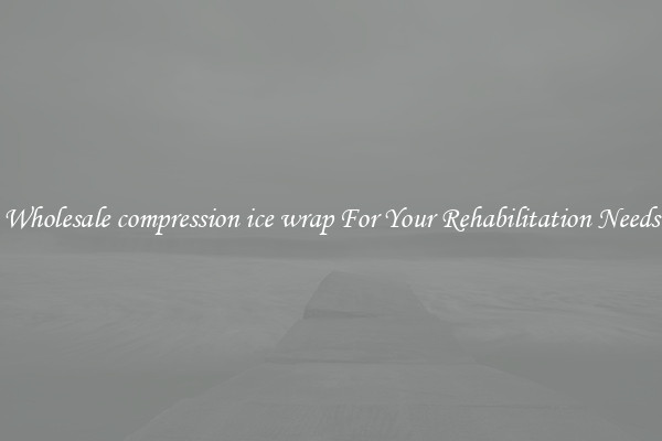 Wholesale compression ice wrap For Your Rehabilitation Needs