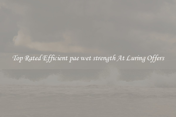 Top Rated Efficient pae wet strength At Luring Offers