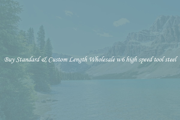 Buy Standard & Custom Length Wholesale w6 high speed tool steel