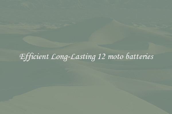 Efficient Long-Lasting 12 moto batteries