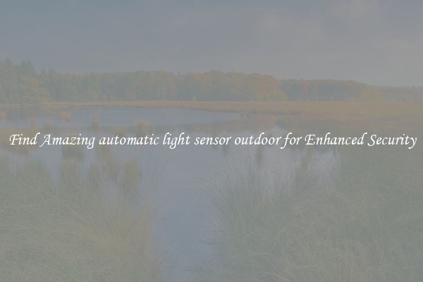 Find Amazing automatic light sensor outdoor for Enhanced Security