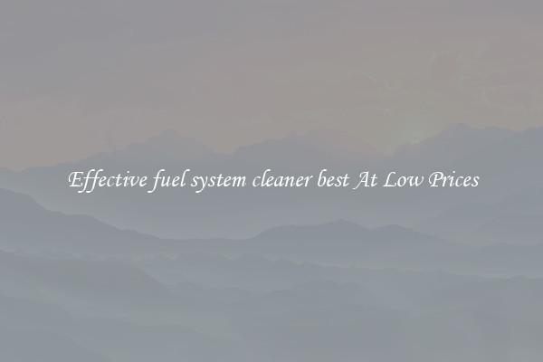 Effective fuel system cleaner best At Low Prices