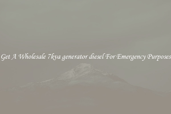Get A Wholesale 7kva generator diesel For Emergency Purposes
