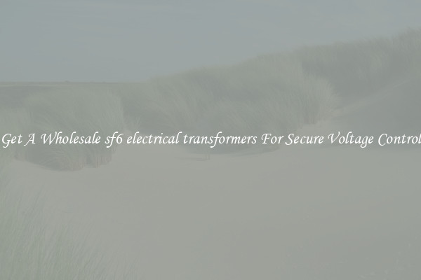 Get A Wholesale sf6 electrical transformers For Secure Voltage Control